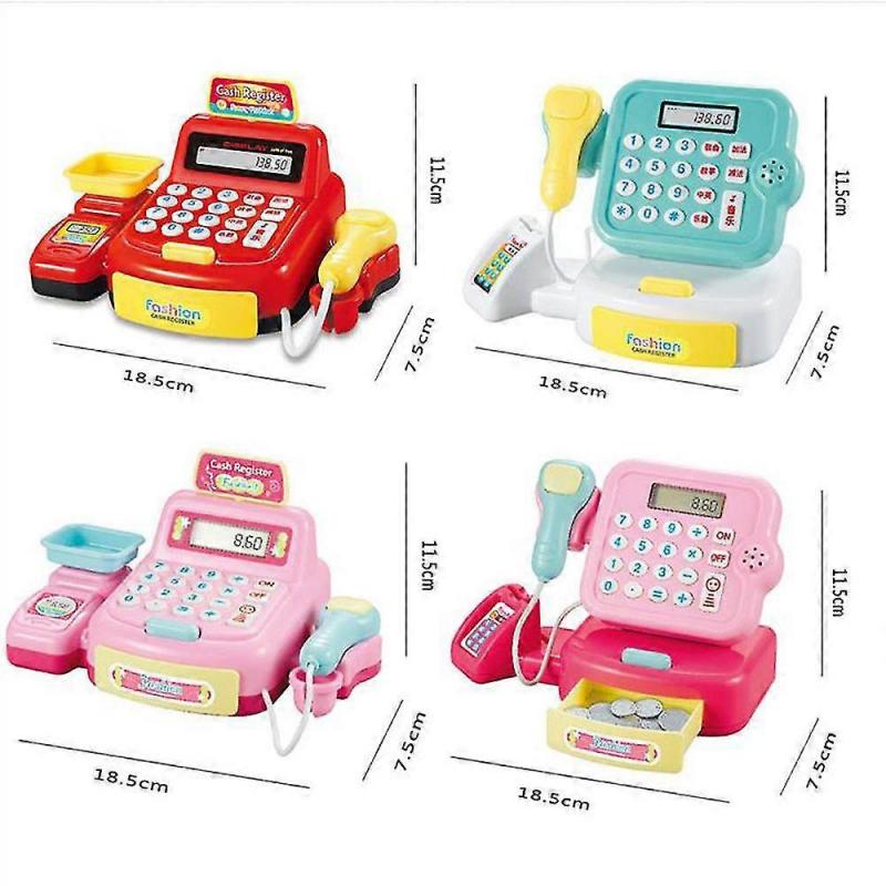 Simulation Supermarket Cash Register Toy For Boys And Girls Diy Educational Interaction Lamp Sound Role Play Shopping Game Kids Children