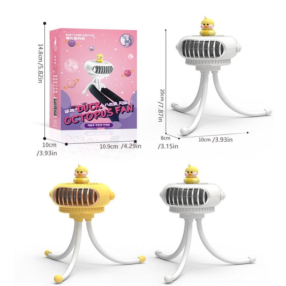 Night Light Fan Clip Electric Fan Octopus Stroller Fan Baby Stroller Winding Fan Hanging Neck Fan