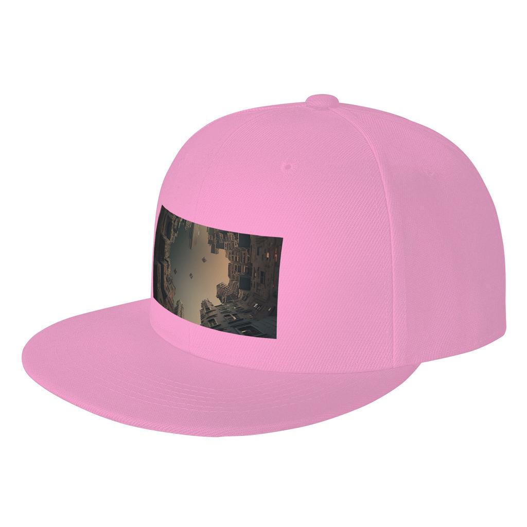 Fashion City View From Below Design Flat Brim Sun Hat  Suitable For Square Faces Visor Cap