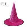Holiday Festive Headgear Velvet Witch Hat for Halloween Costume, Pointed Wizard Cap with Wide Stage Performance Brim, Dark Fantasy Festival Headwear,