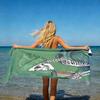 "Skull with Coffee" Oversized Beach Towel – Modern Art Design, Plush & Lightweight, Perfect for Beach & Outdoor Use