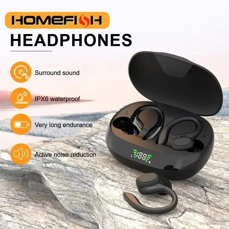 Auricolari Bluetooth SP16 da Appendere all'Orecchio per Sport e Corsa con Lunga Durata della Batteria, Display Digitale, Cancellazione del Rumore