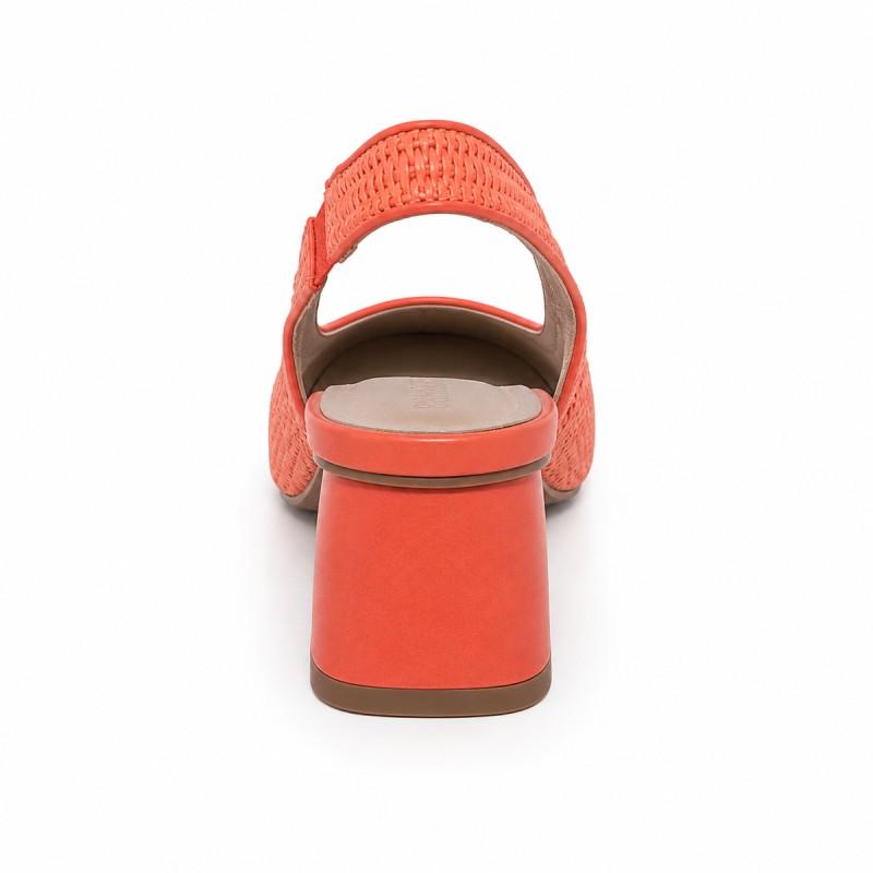 Zapato Destalonado De Tacón Bajo Para Mujer, Color Naranja. Montevita Veronaza 105303