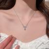 Light Luxury Angel Wings Pendant Necklace Ladies Fashion Exquisite Moonstone Collarbone Necklace Delicate Wedding Jewelry