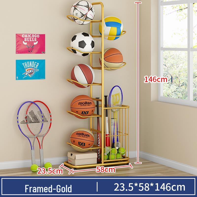 Multi-layer Iron Rack for Storing Kids' Sports Balls, Rackets & More