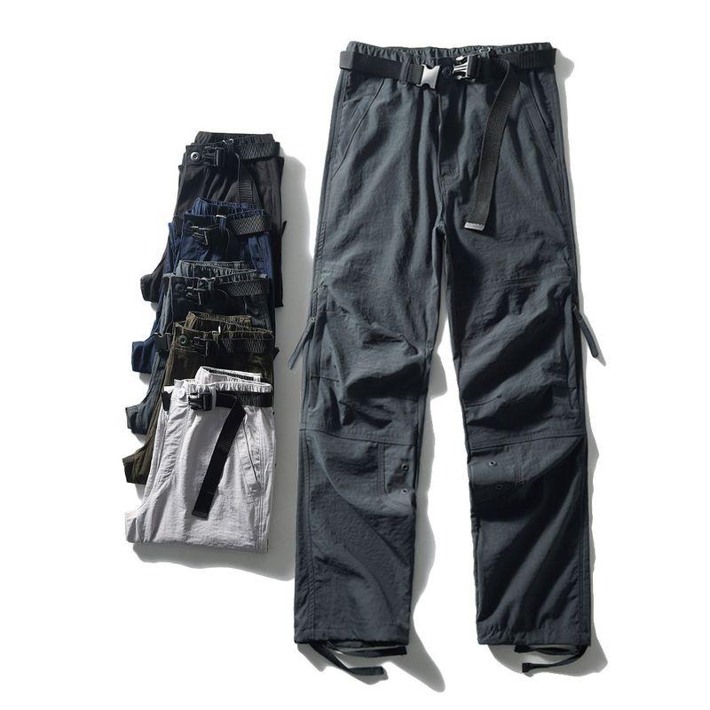 Outdoor American-Style Multi-Pocket Cargo Pants for Men, Summer Thin Hiking Pants, Export Men's Functional Casual Pants