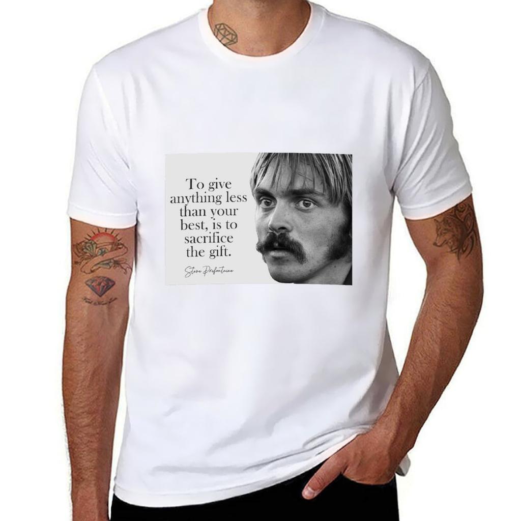 Steve Prefontaine Quote TShirt Christmas Casual Short Sleeve Top