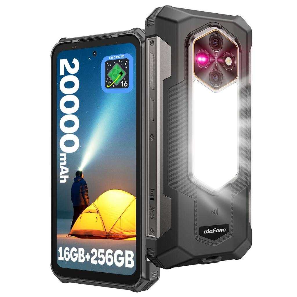 Ulefone RugKing 5 Pro 20000mAh Rugged Phone Android 16 Up to 16GB+256GB Waterproof Smartphone 6.78 FHD+ Night Camera 33W 4G