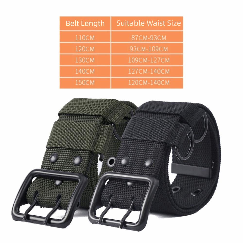 Leisure 5cm Men's Training Belt Double Needle Buckle Multifunctional Nylon Braided Belt Adjustable Outdoor Waist Bands