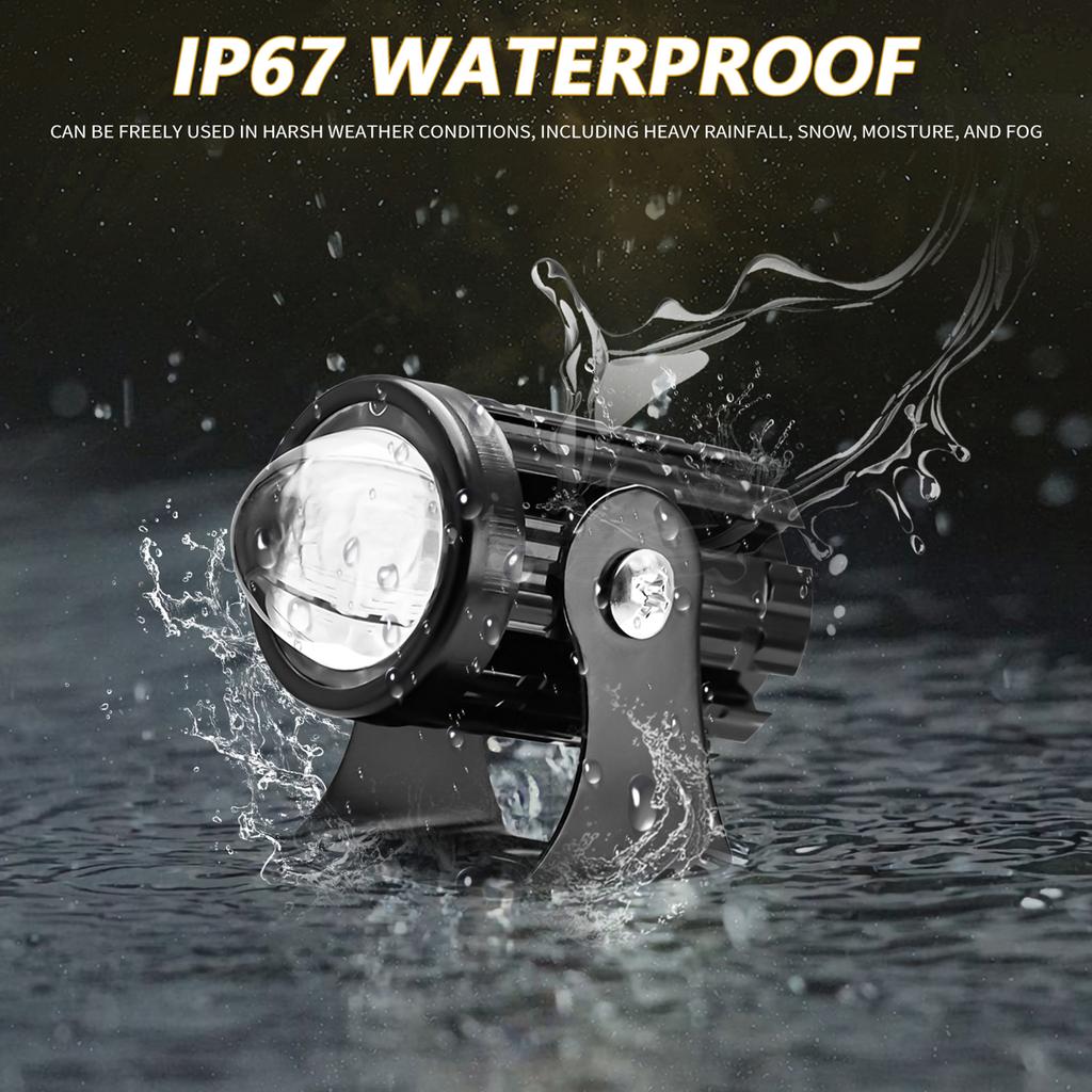 Motorrad LED Zusatz-Nebelscheinwerfer 2 Stück 60W Weiß und Gelb Wasserdichte Scheinwerfer