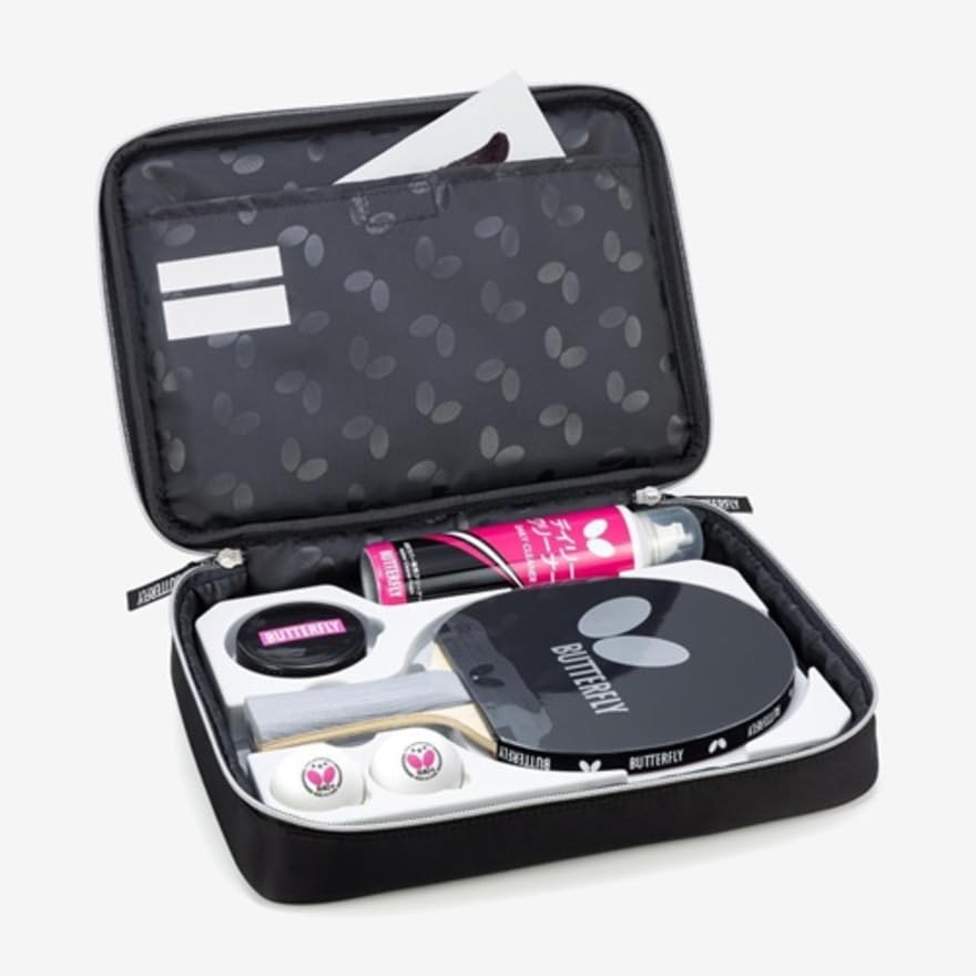 Butterfly Table Tennis Case BG Holds 1 Racket and 2 40mm with Inner 63510 - Balls, Tray, Purple,