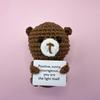 Mini Cute Positive Energy Bear Hug Pocket Dolls Handmade Wool Animal Knitting Desktop Ornaments Christams Gift Home Room Decor