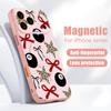 Colorful Bowknots Pattern Case For iPhone 17 Pro Max iPhone 16 15 14 13 Pro Max Magnetic For Magsafe Hybrid TPU+PC Matte Cover