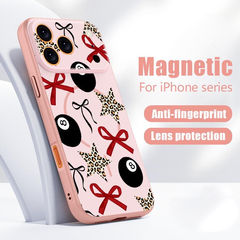 Colorful Bowknots Pattern Case For iPhone 17 Pro Max iPhone 16 15 14 13 Pro Max Magnetic For Magsafe Hybrid TPU+PC Matte Cover