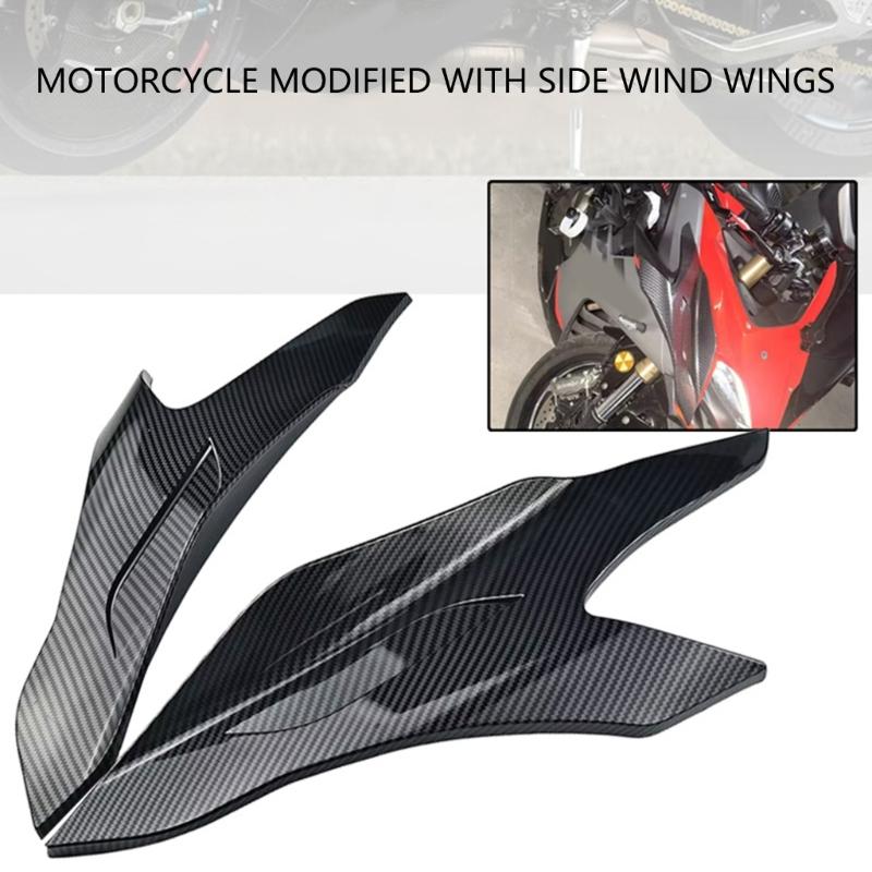 1 Paar Seitenverkleidung Dynamisches Flügel-Kit Verkleidung Aerodynamische Winglets Motorrad-Modifikationszubehör Einfache Montage