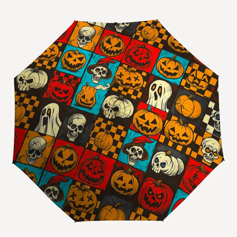 

1pc Pumpkin, Skull Themed High-quality Umbrella,Automatic Opening and Closing Umbrella,Multi-functional Umbrella G0811399