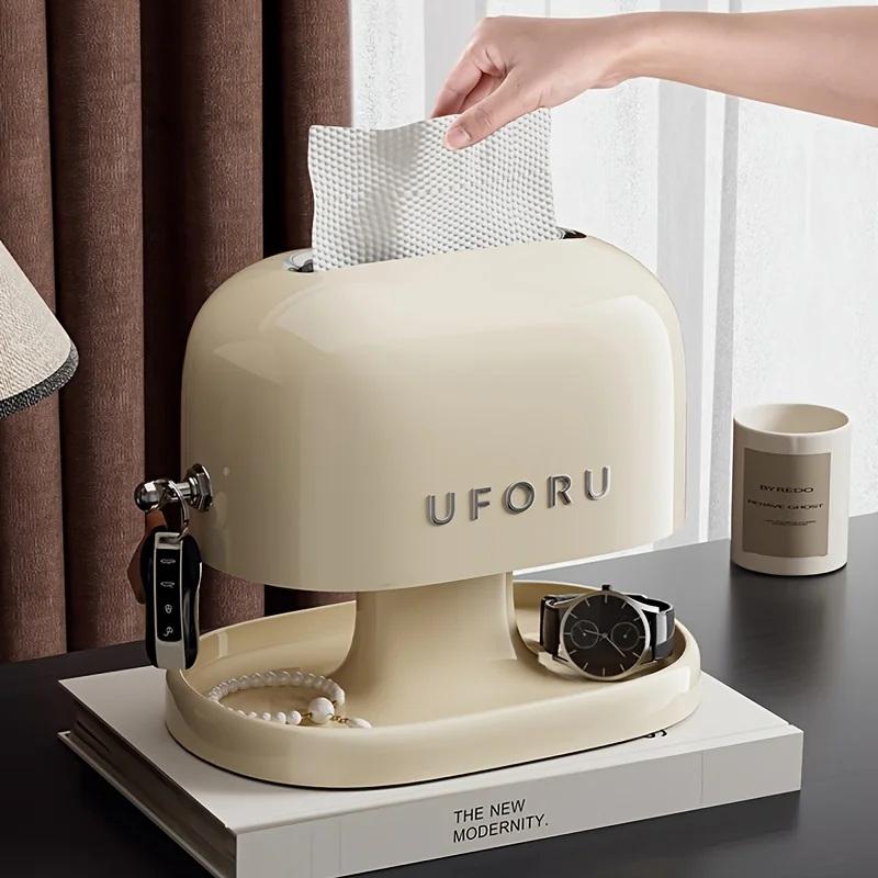 1Pc Retro Tissue Box Double-Layer Tissue Boxwith Storage Tray Jewelry Watch Organizer Home Living Room Desktop Napkin Container