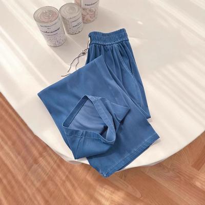 Τζιν Lyocell Tencel Γυναικεία Καλοκαιρινά Λεπτά Casual Κρουαζέ Στενή Έκδοση Ίσιο Φαρδύ Πόδι Πάγος Μετάξι Παντελόνια