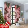Set di 2 Tende di Natale a Stampa Piatta Canna di Zucchero Versatile Poliestere Senza Uso di Elettricità Tenda per la Casa Realizzata