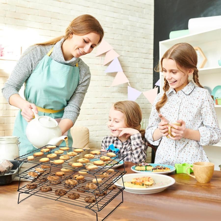1 Stück stapelbares Kühlregal-Set | Gusseisen, Antihaftbeschichtet, Spülmaschinenfest, Ideal zum Kochen, Backen, Grillen, Ofen- und Spülmaschinengebrauch, -sicher, Schwarz
