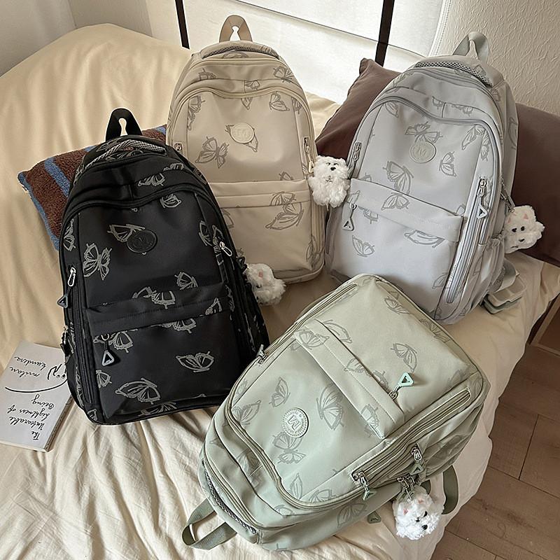 Simple Capacity Large Backpack With Butterfly And Letter Print Design For Daily
