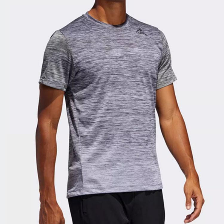 Adidas Logo Fitness Training Breathable Short Sleeve T-Shirt Men Tops Gray FL4393