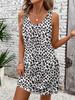 Trendy leopard print Women Dress Sleeveless Sundress Fashion leopard Graphic 3D print Summer New Daily Wear Female Clothing