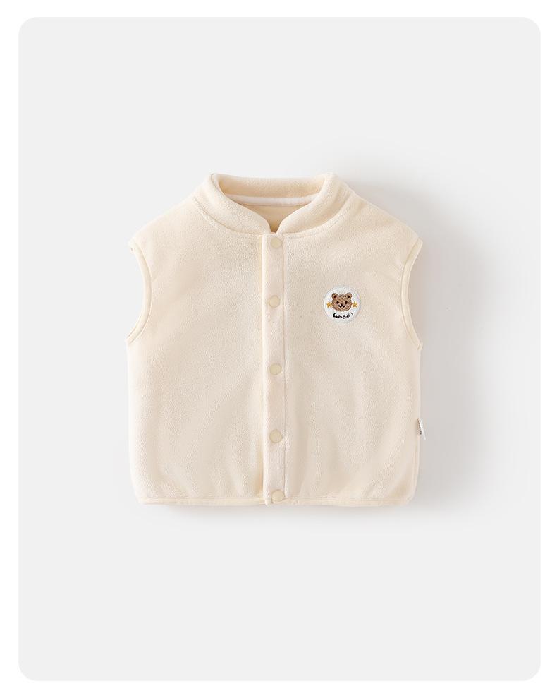 Warme Baumwollweste für Babys/Kleinkinder, mit Samtfutter, ärmelloses Oberteil für Jungen/Mädchen, Herbst/Winter.