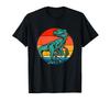 T-shirt z gatunkiem dinozaura Velociraptor w stylu retro