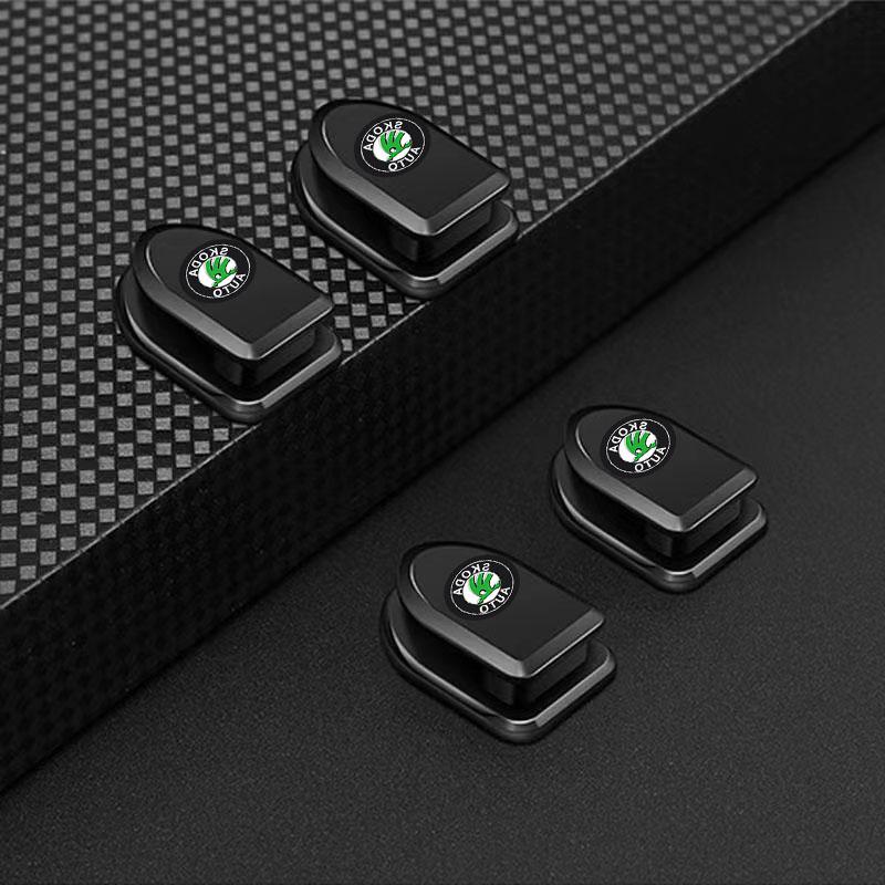 Mini Autohaken Schwarz Selbstklebend Unsichtbare Haken Innenraum Aufbewahrungshalter Für Skoda Octavia Superb Rapid Kodiaq Karoq Fabia Kamiq Roomster Citigo