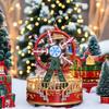 New Hot Sale Music Box Movement Christmas Ferris Wheel with Figurines Colorful Lights  Indoor Christmas Decorations