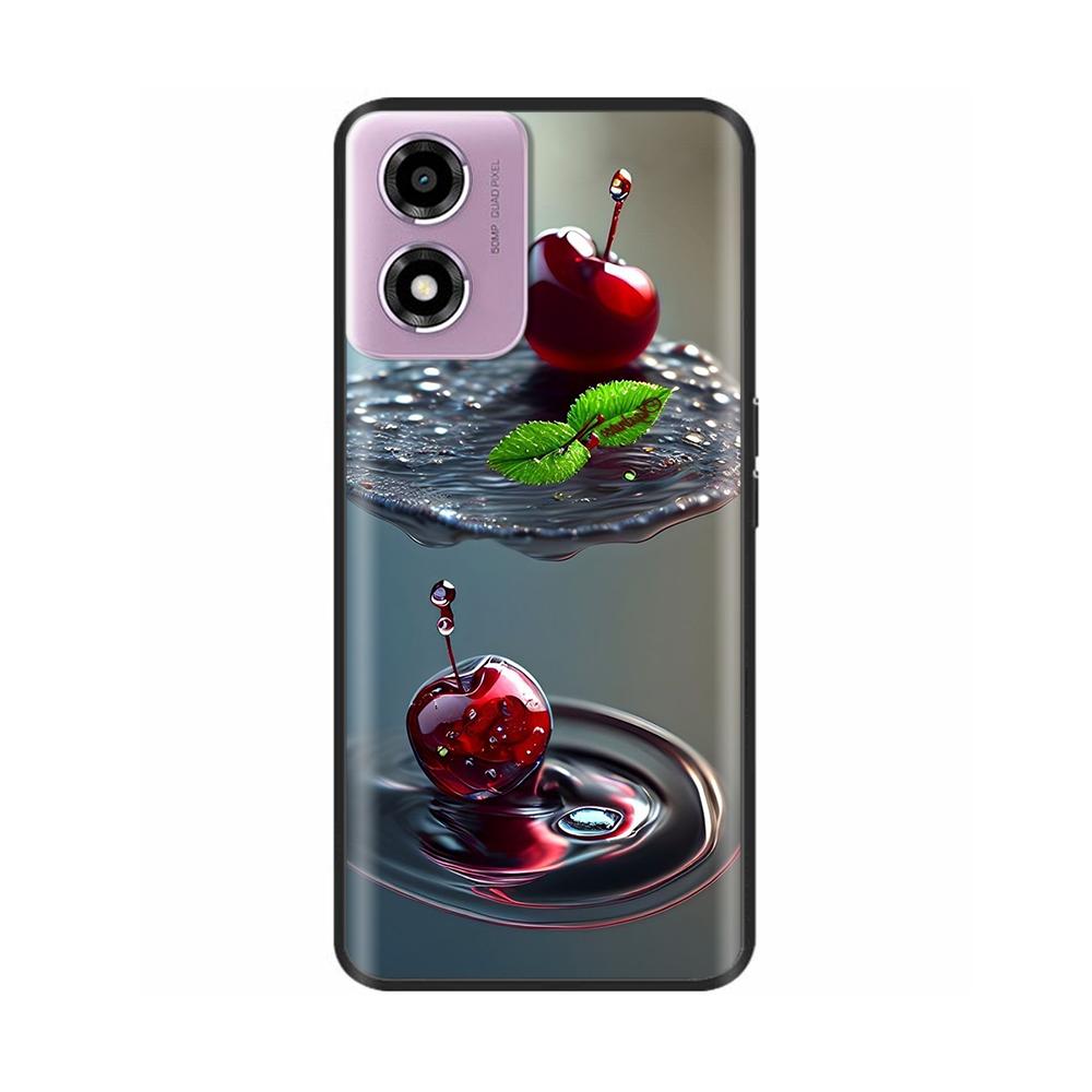 Für Motorola Moto E14 Hülle Niedliche Bemalte Weiche Schwarze Silikonhülle 6,56'' Stoßfeste Handyhülle Für Motorola E14 E 14 MotoE14 Taschen
