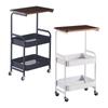 3 Tier Slim Storage Cart Mobile Trolley on Wheel Top Small Table Slide Out Organizer Rolling