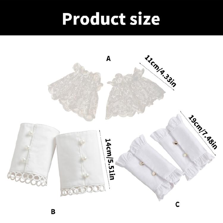 Easy Sleeves Cuffs White Lace Brim Women Simple Wedding False Sleeves