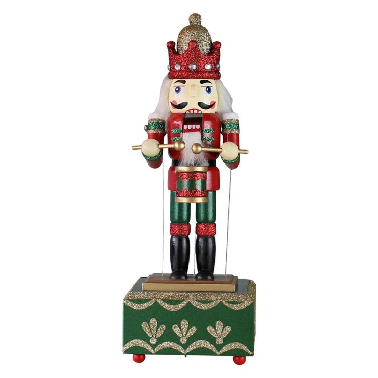 Christmas Wood Music Box Nutcracker Soldier Ornament Festival Party Kitchen