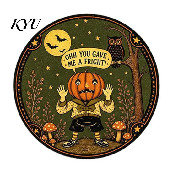 Nostalgic Party Wall Hanging Retro Halloween Sign, Round Metal Decorative Vintage Iron Sheet Sign Rustic Art Decor for Living Room Decoration