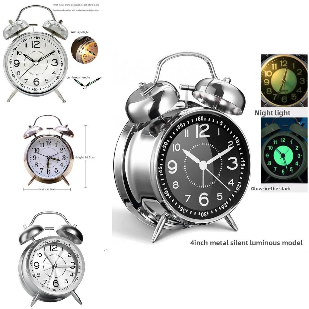 Reloj Despertador Moderno de Cuarzo Para Adultos Con Luz Nocturna Fuerte Diseño de Doble Campana