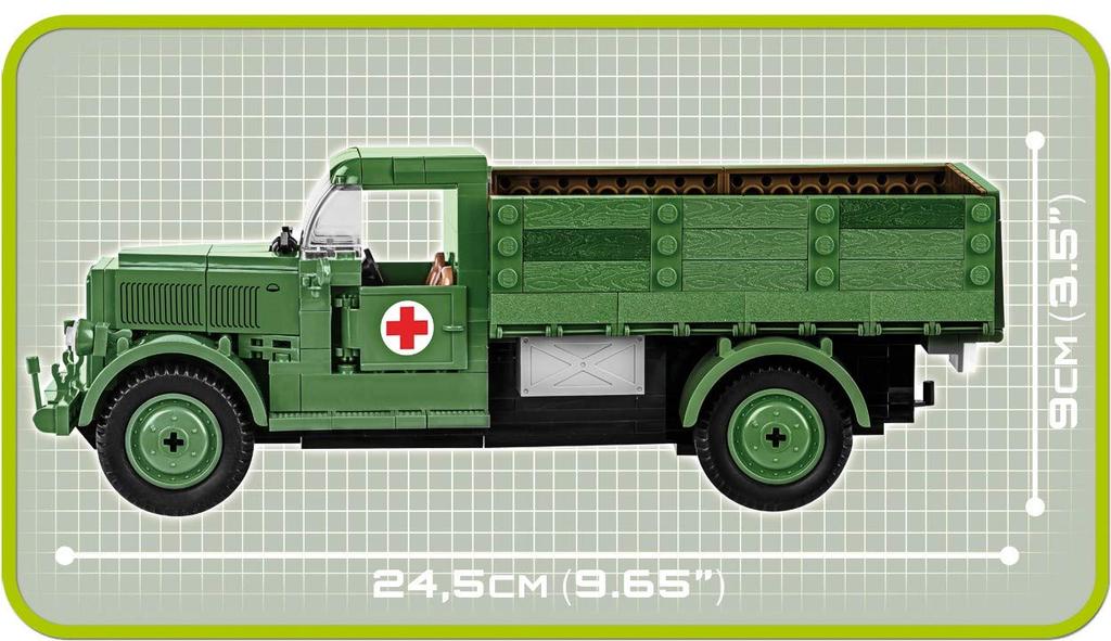 Cobi Historical Collection #2455A Militärblock WWII Deutsches Armee-Sanitätsfahrzeug Mercedes Benz L3000S