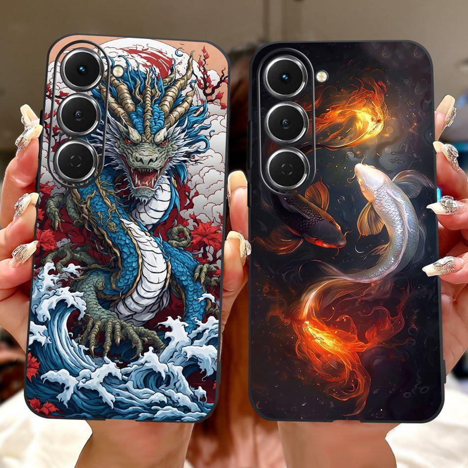 For Tecno Spark 40 Pro / 40 Pro+ Cool Dragon Tiger Painted Phone Case For Tecno Spark 40Pro Plus KM6 KM7 Soft Silicone TPU Cases