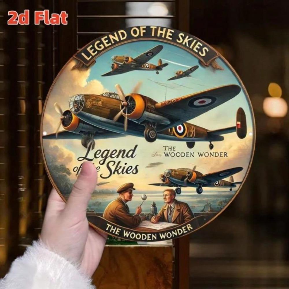 WWII Fighter Plane Metal Wall Art Vintage Aviation Decor Office Gift