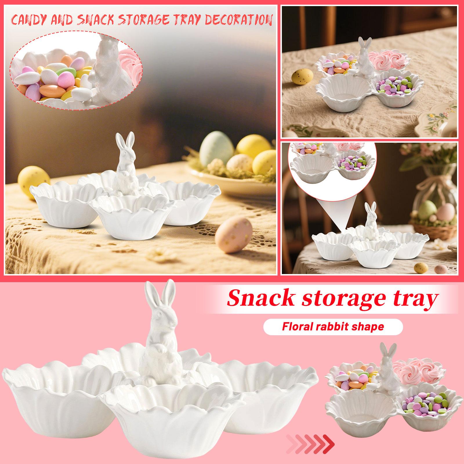 Multifunctional Storage Tray Shaped Like A Flower And A Bunny One Size