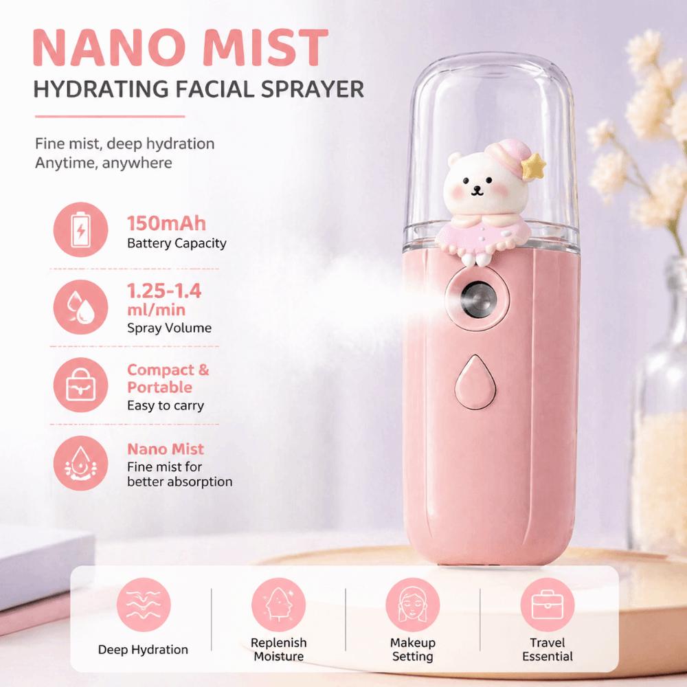 Nano Spray Facial Sprayer USB Rechargeable Moisturizing Mist Sprayer  Summer Hydration