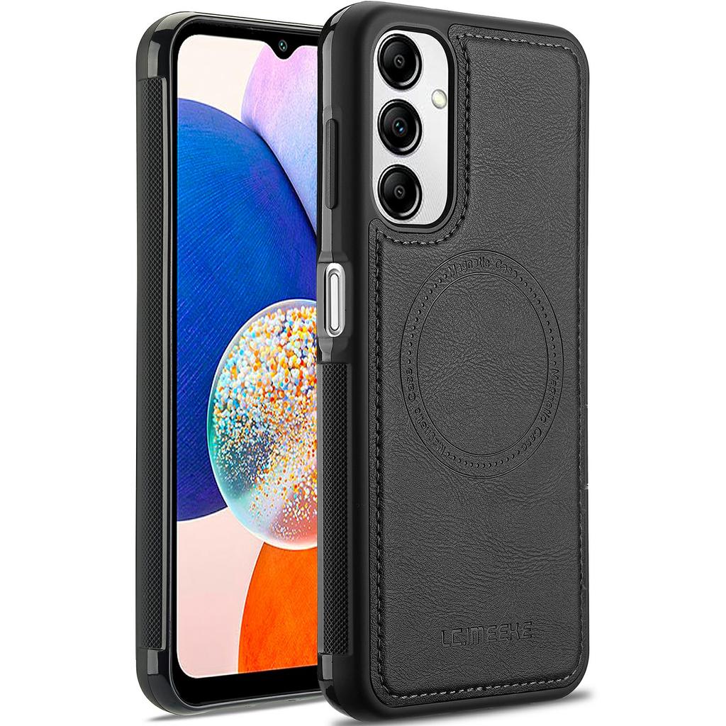LC.IMEEKE For Samsung Galaxy A34 5G Magnetic Case Compatible with MagSafe Leather+TPU Back Cover