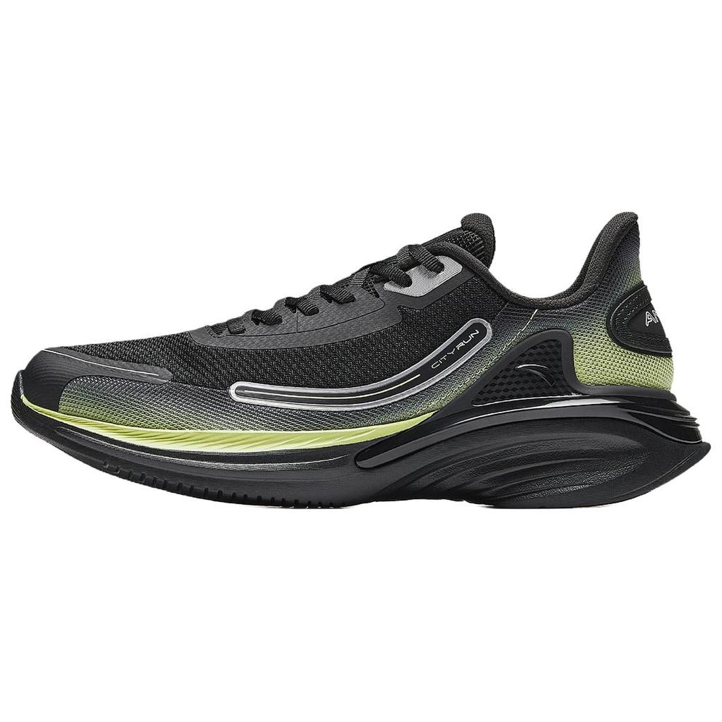 Anta City Comfortable Versatile Shock Absorbing Lightweight Low Top Casual Running Shoes Men Sneakers Black Green Silver 112515566R-2