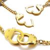 ChainsHouse Bracciale Link Manette per Uomo Donna, Oro 18K/Metallo Nero/Acciaio Inossidabile Biker Catena a Maglie Cubane Amicizia Migliori Amici Bracciali Statement