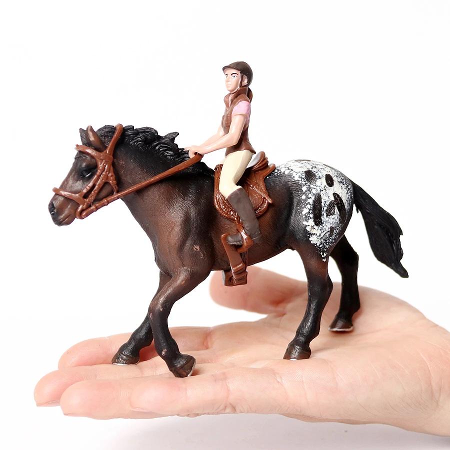 Toy Horses Equestrian Rider Horse Playset Farm Animals Action Figure Animal Figurines Plastic Models Children Toys Kids Gifts