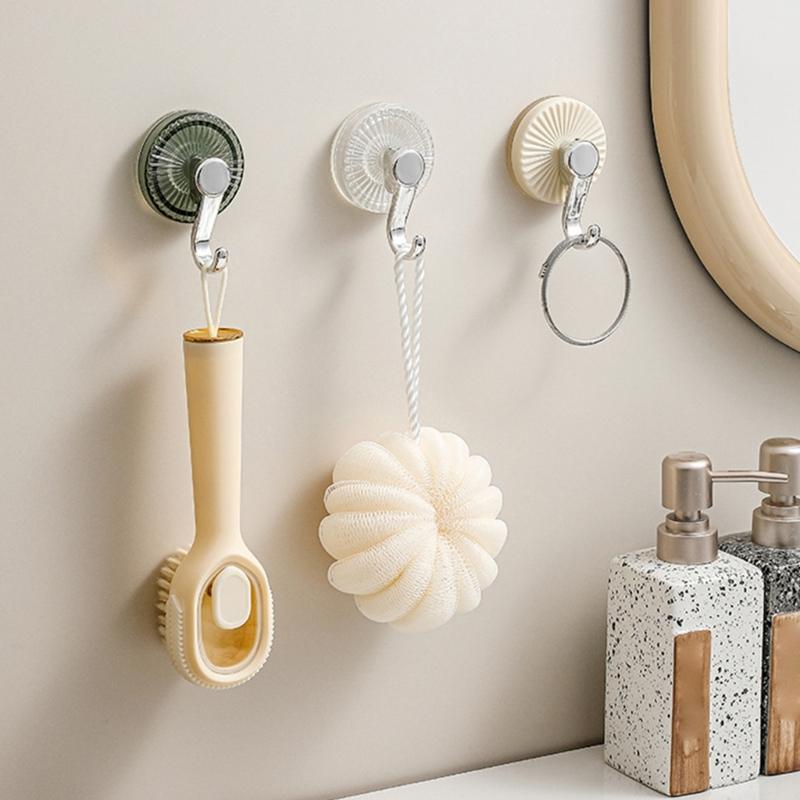 Functional Suction Cup Hooks Bathroom Towel Hangers Sturdy No Drill Installation For Wet Area Home Storage