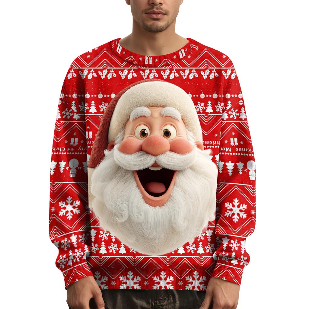 Pánský vánoční svetr s potiskem na límci