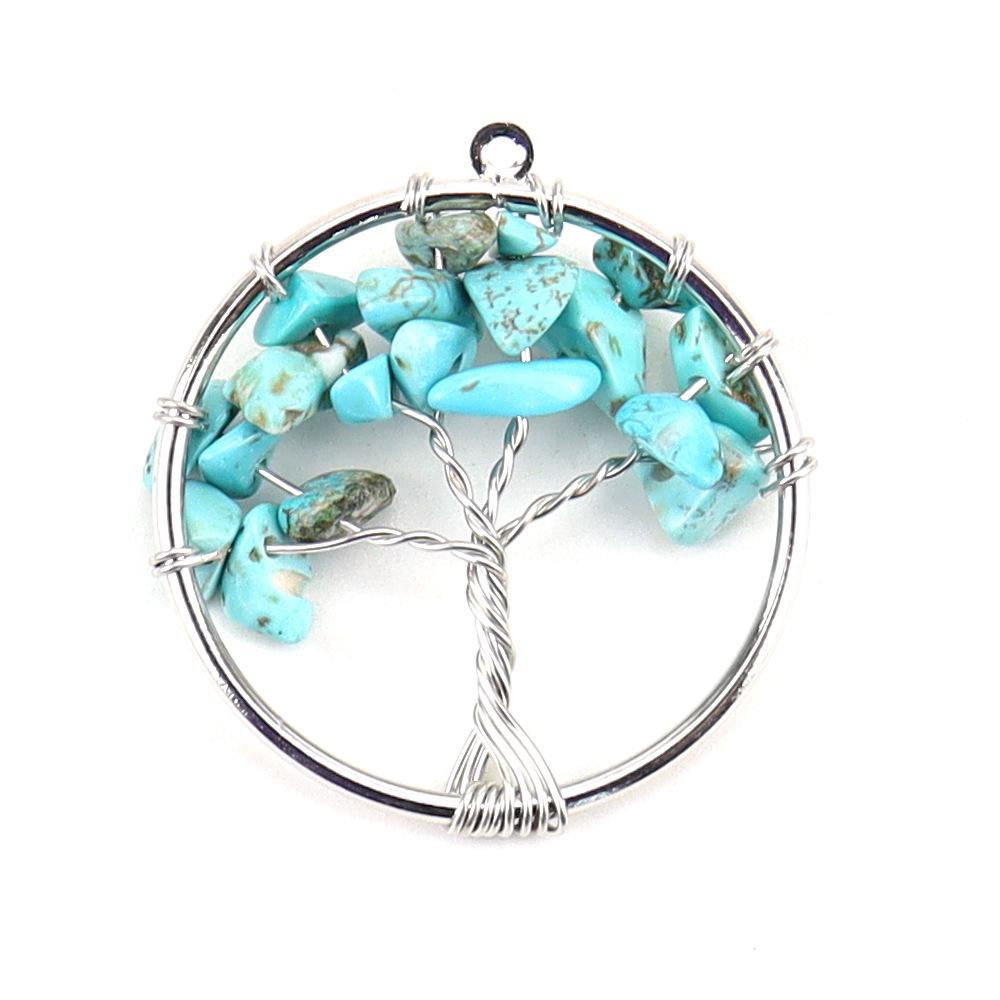 3Cm Tree Of Life Pendant Natural Crystal Gravel Fortune Tree Necklace Accessories N114