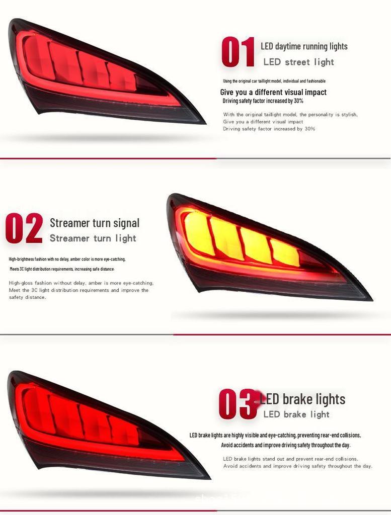 LED Taillight Assembly with Sequential Turn Signals for 09-13 Hyundai Genesis Coupe